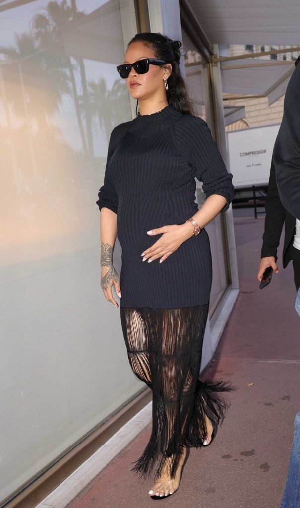 Rihanna in a Black Dress