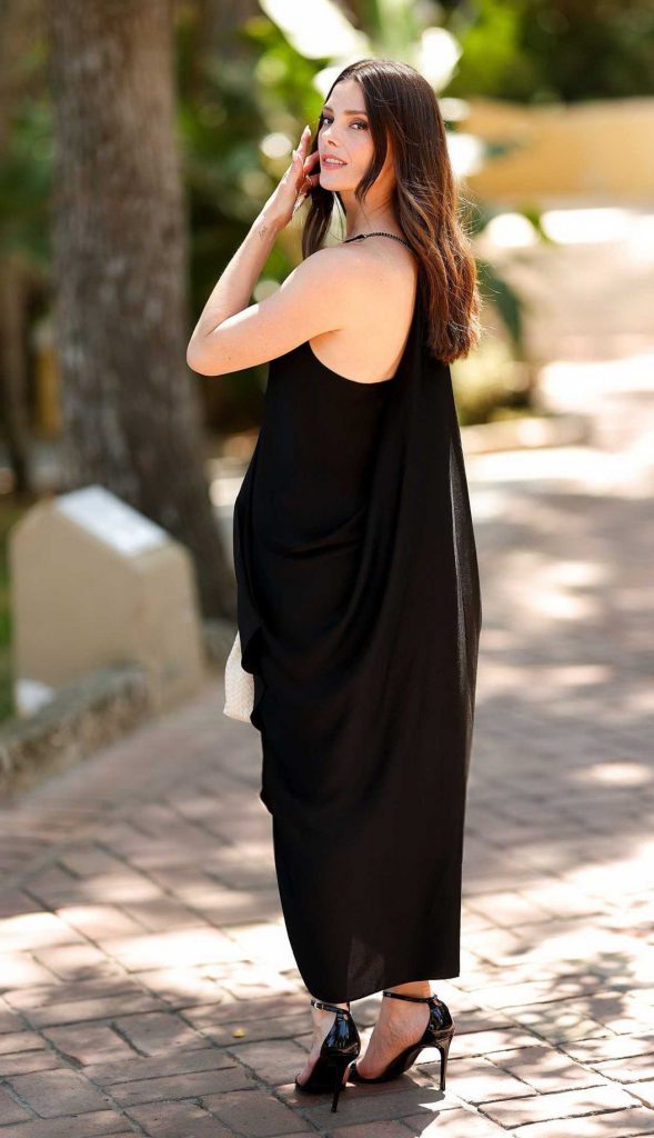 Ashley Greene in a Black Dress