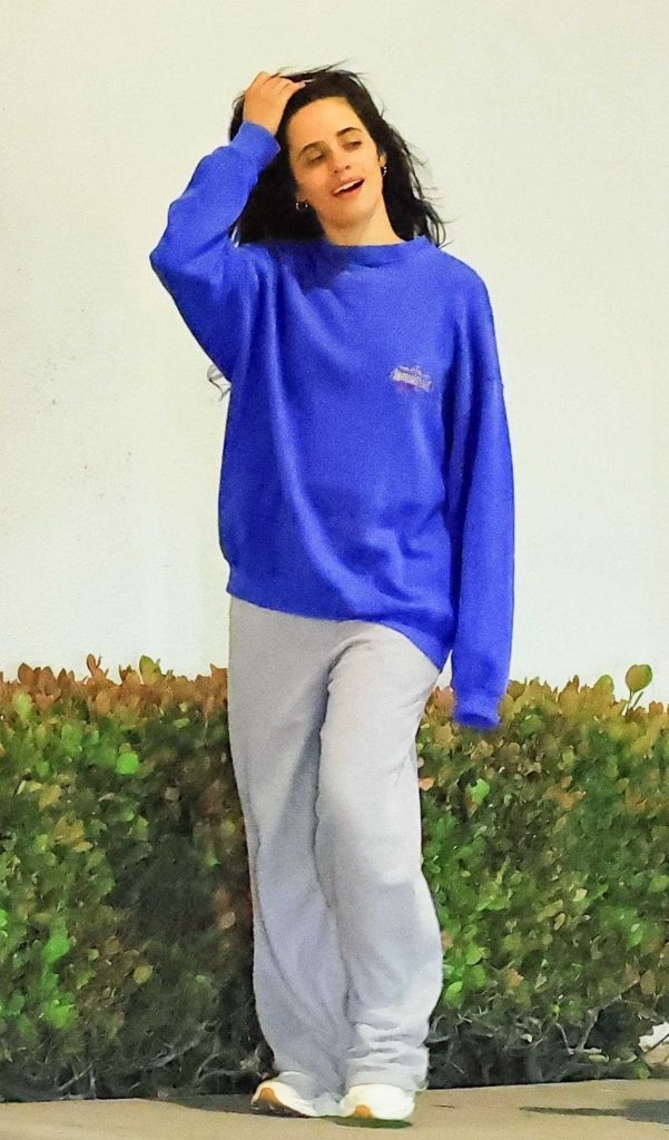 Camila Cabello in a Blue Sweatshirt