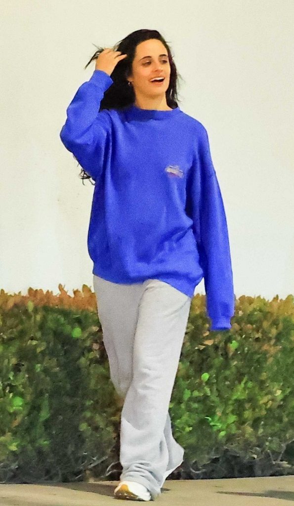 Camila Cabello in a Blue Sweatshirt