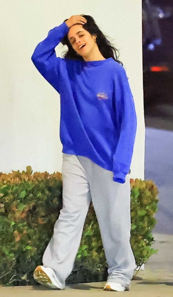 Camila Cabello in a Blue Sweatshirt