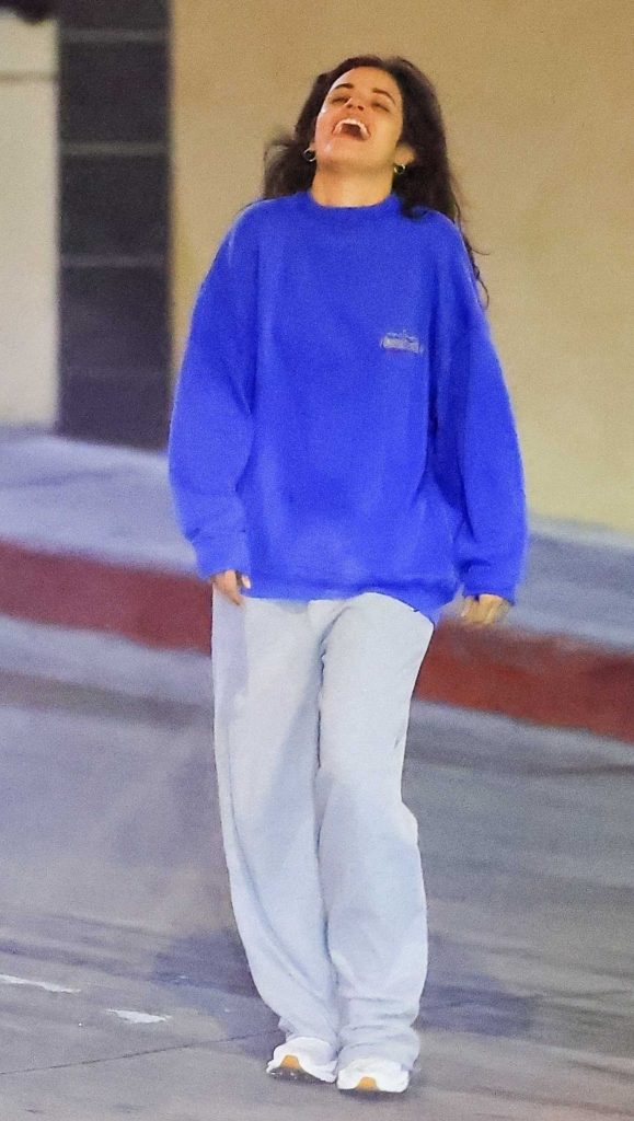 Camila Cabello in a Blue Sweatshirt