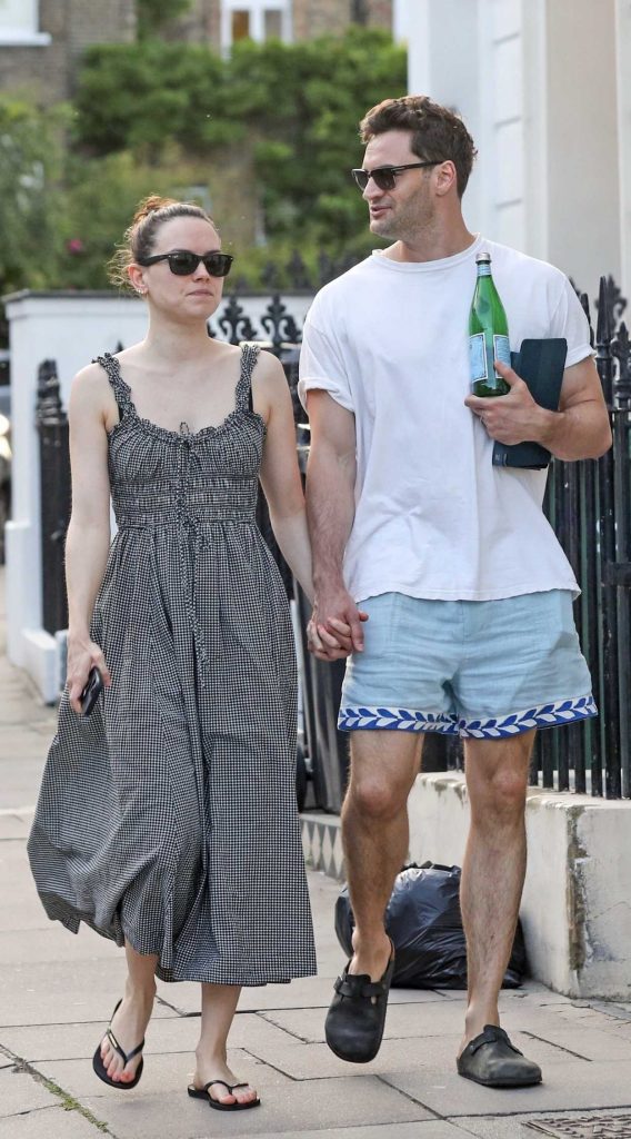 Daisy Ridley in a Grey Dress