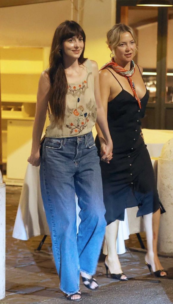 Dakota Johnson in a Beige Blouse