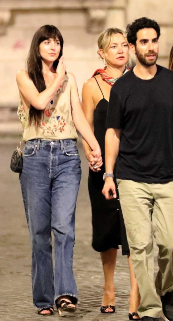 Dakota Johnson in a Beige Blouse