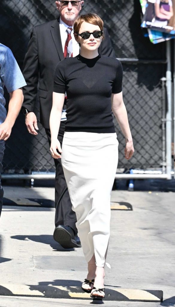 Emma Stone in a White Skirt