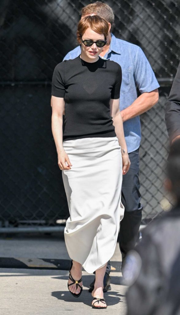 Emma Stone in a White Skirt