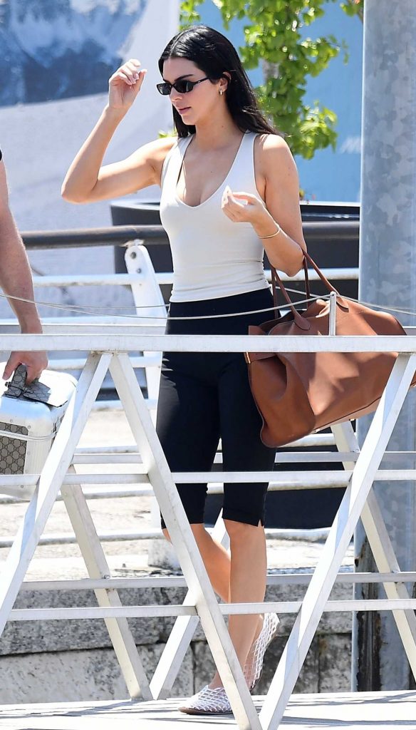 Kendall Jenner in a Beige Top