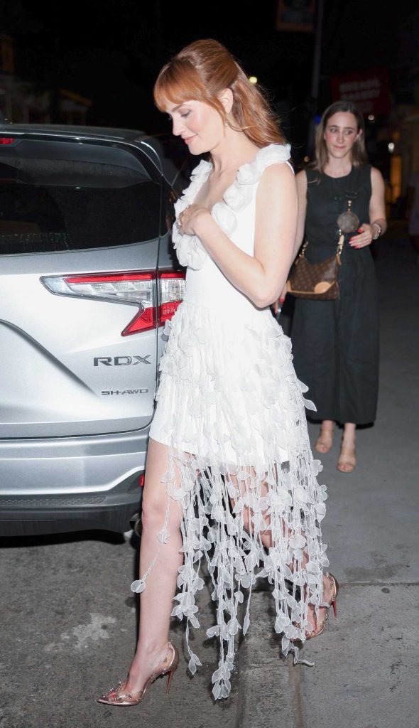Leighton Meester in a White Dress
