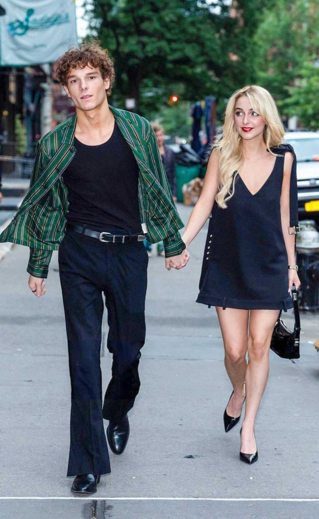 McKenna Grace in a Navy Mini Dress