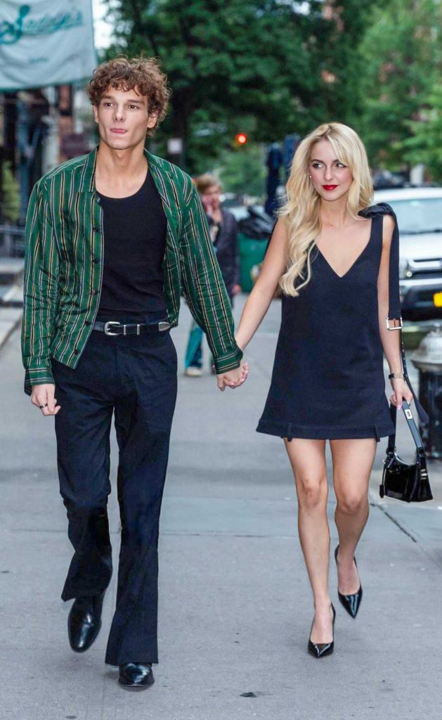 McKenna Grace in a Navy Mini Dress