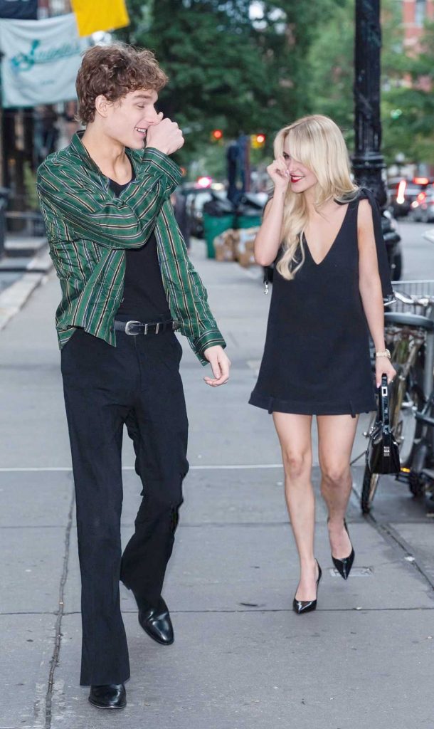 McKenna Grace in a Navy Mini Dress