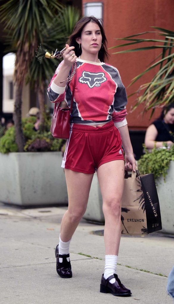 Scout Willis in a Red Adidas Shorts