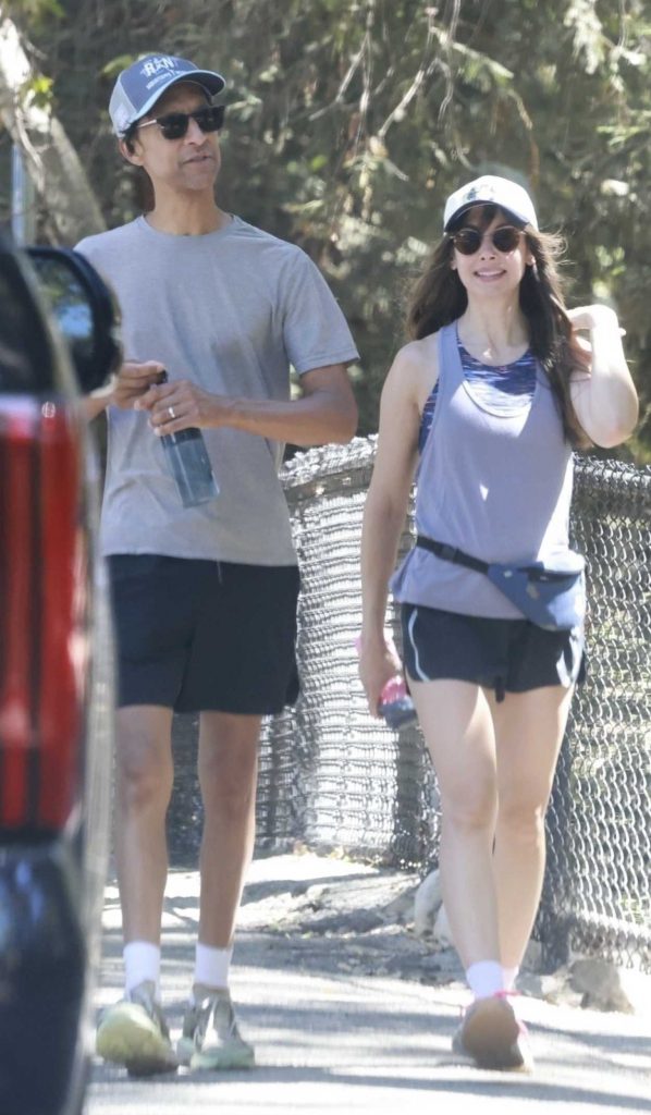 Alison Brie in a Black Shorts