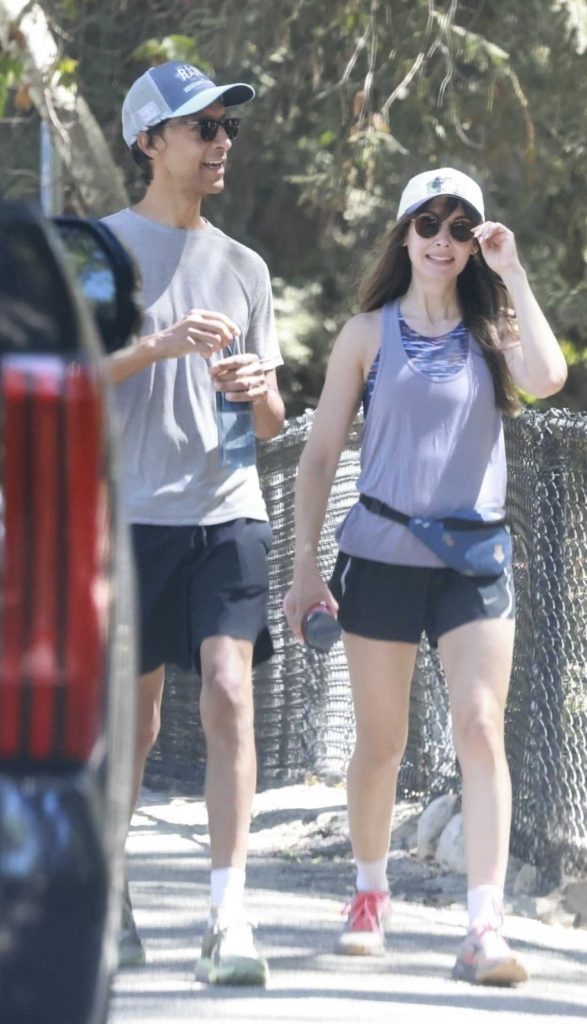 Alison Brie in a Black Shorts