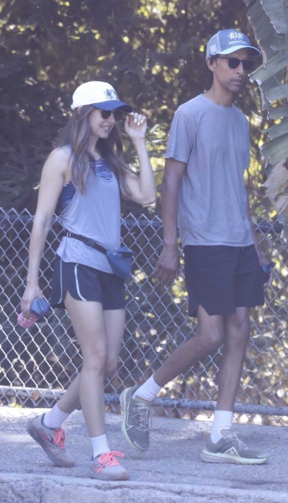 Alison Brie in a Black Shorts