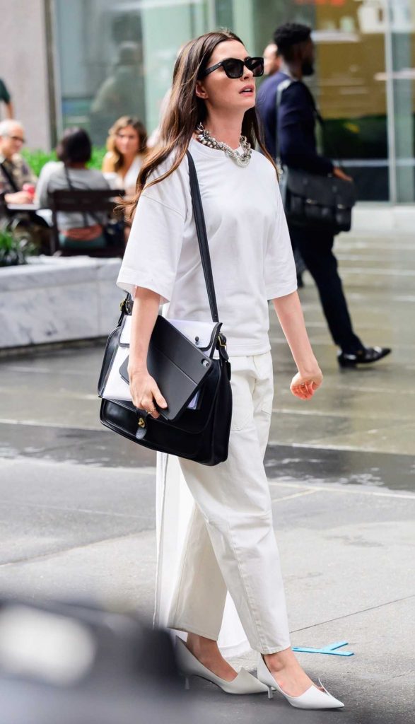 Anne Hathaway in a White Ensemble