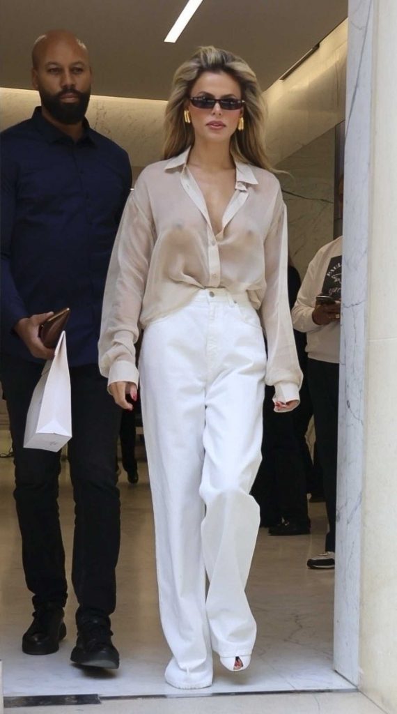 Brooks Nader in a White Jeans