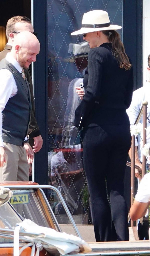 Karlie Kloss in a Black Pantsuit
