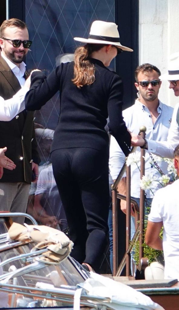 Karlie Kloss in a Black Pantsuit