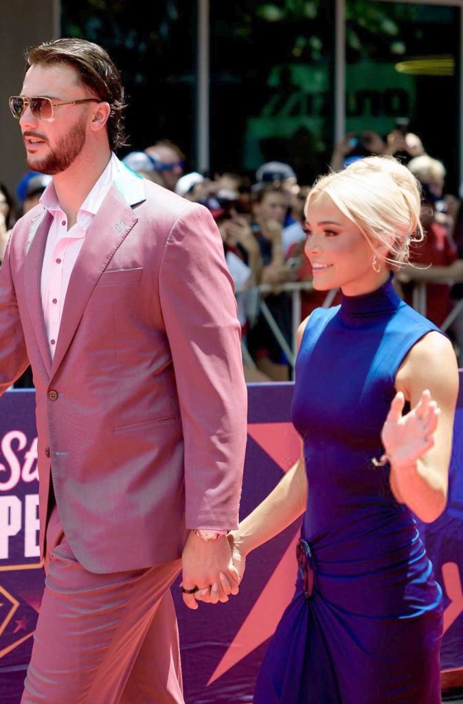 Olivia Dunne in a Blue Dress