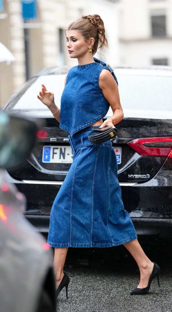 Olivia Jade in a Blue Denim Ensemble