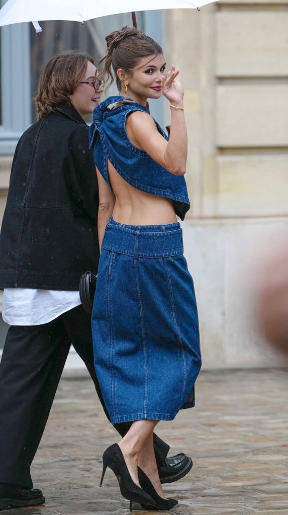 Olivia Jade in a Blue Denim Ensemble