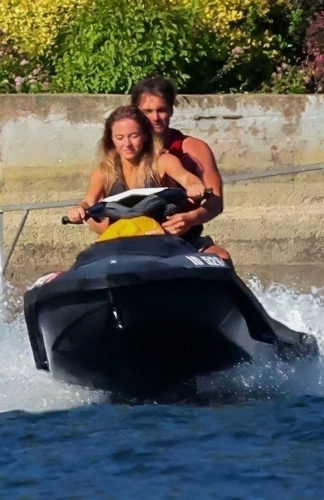 Sydney Sweeney in a Black Swimsuit