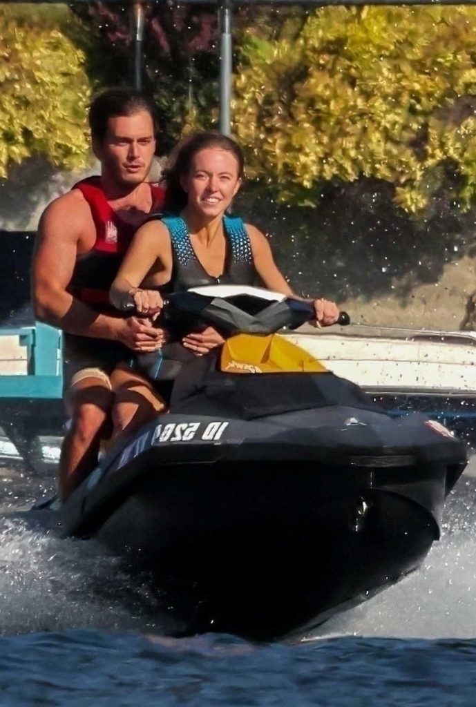 Sydney Sweeney in a Black Swimsuit