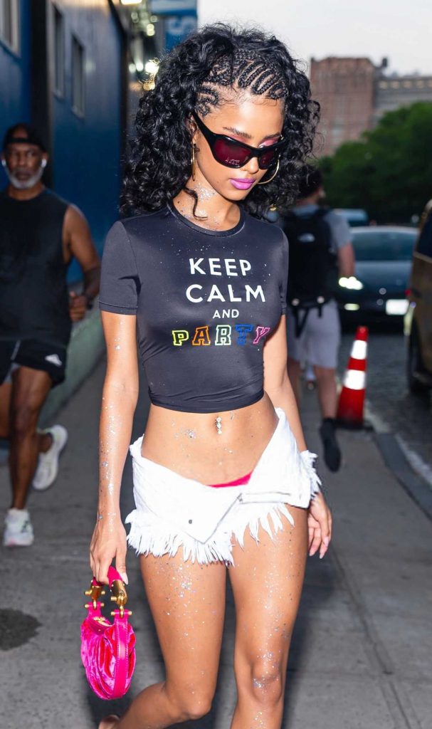 Tyla in a Daisy Duke Shorts