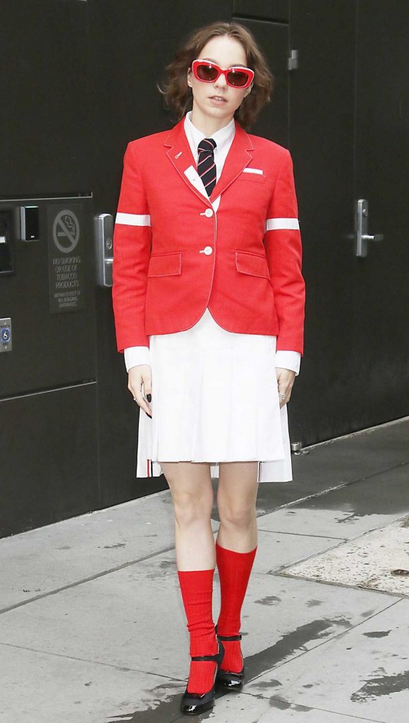 Emma Myers in a Red Blazer