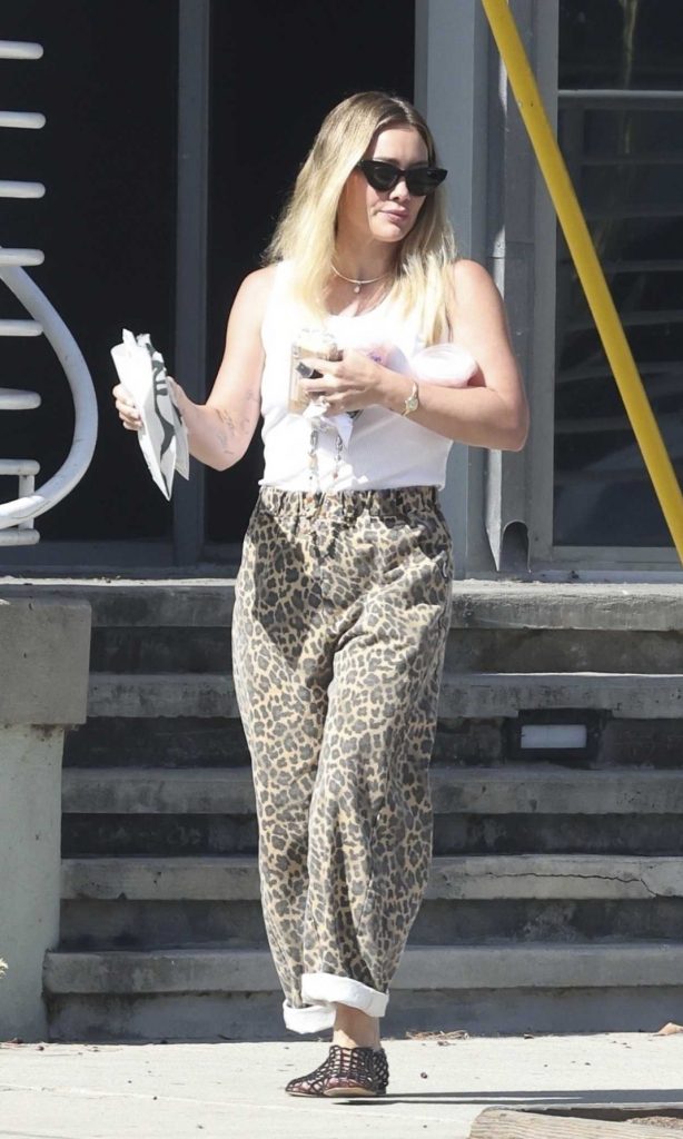 Hilary Duff in an Animal Print Pants