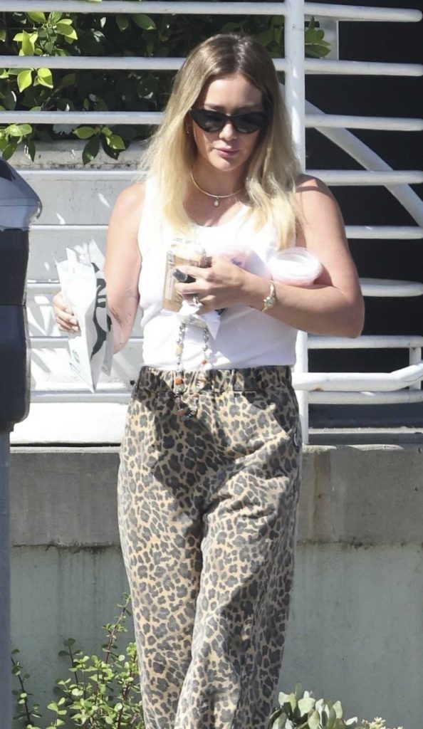 Hilary Duff in an Animal Print Pants