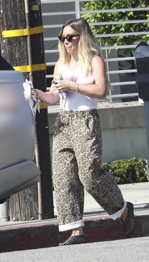 Hilary Duff in an Animal Print Pants