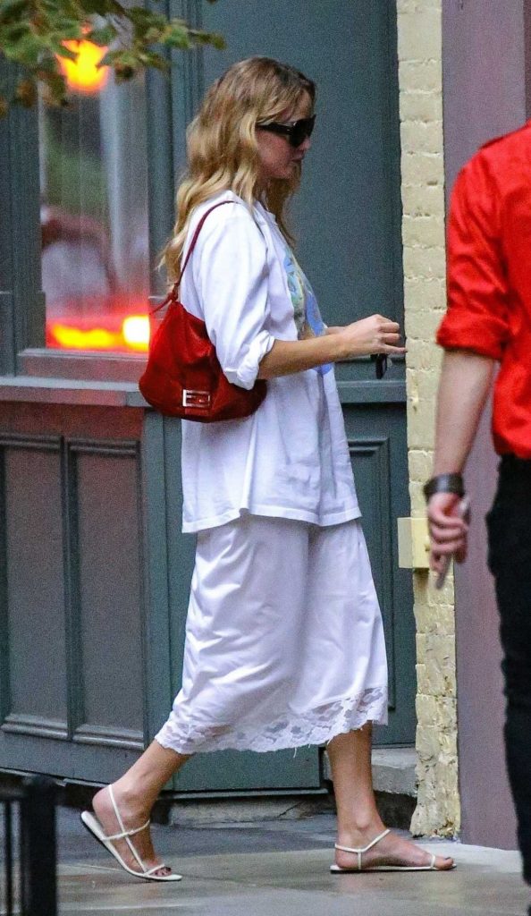 Jennifer Lawrence in a White Outfit