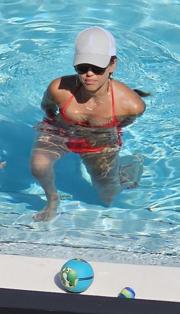 Jessica Alba in a Red Bikini