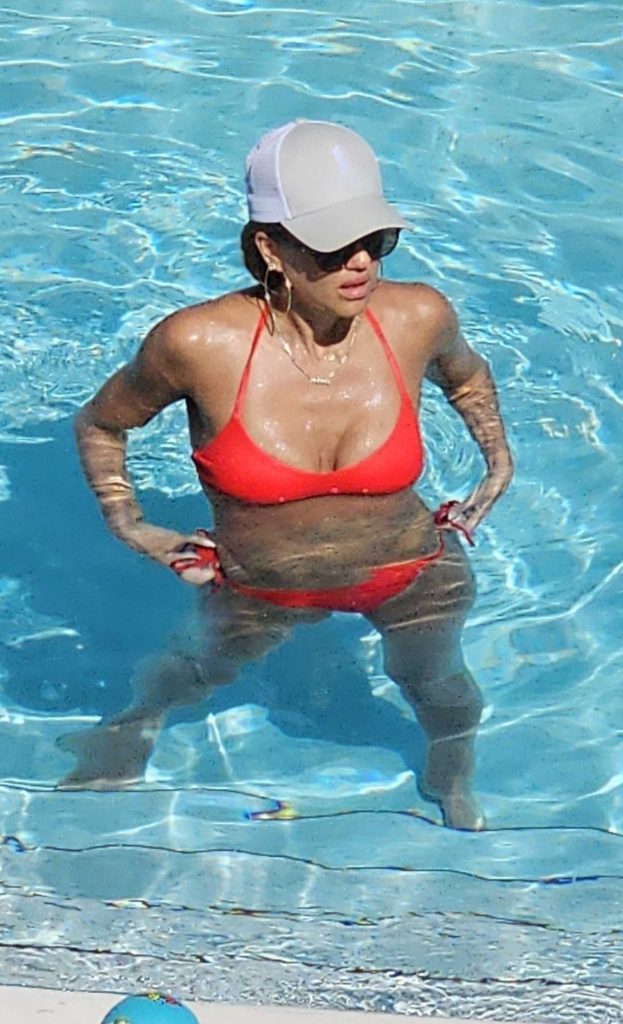 Jessica Alba in a Red Bikini