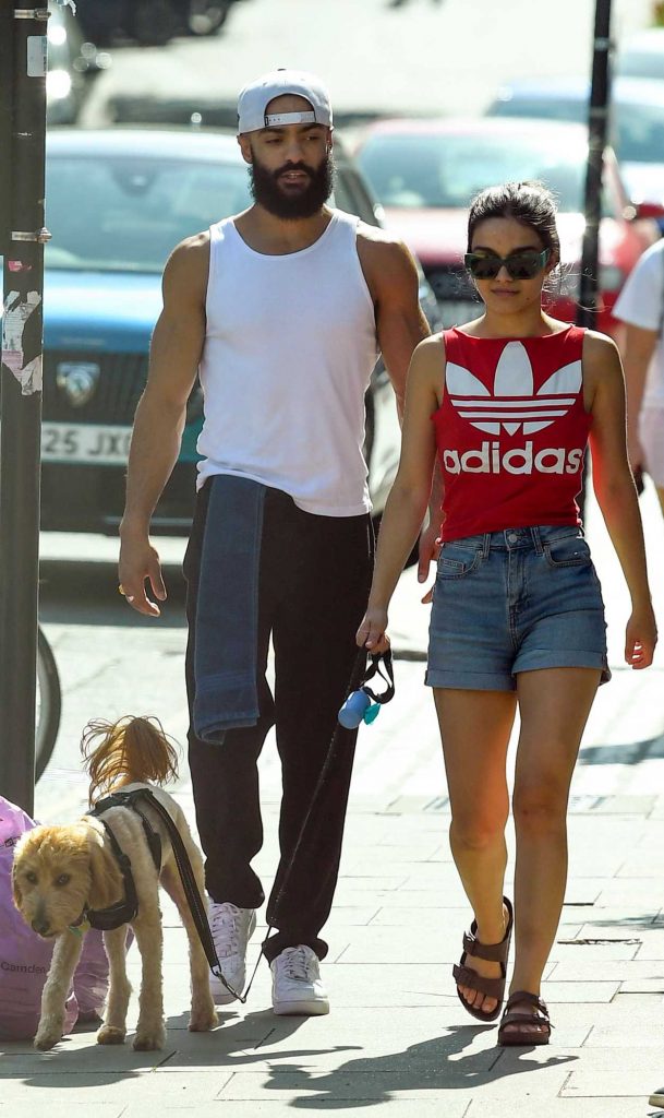 Rachel Zegler in a Red Adidas Top