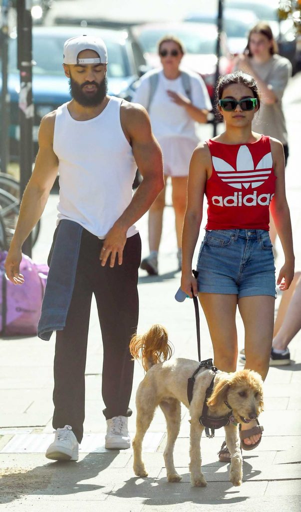 Rachel Zegler in a Red Adidas Top