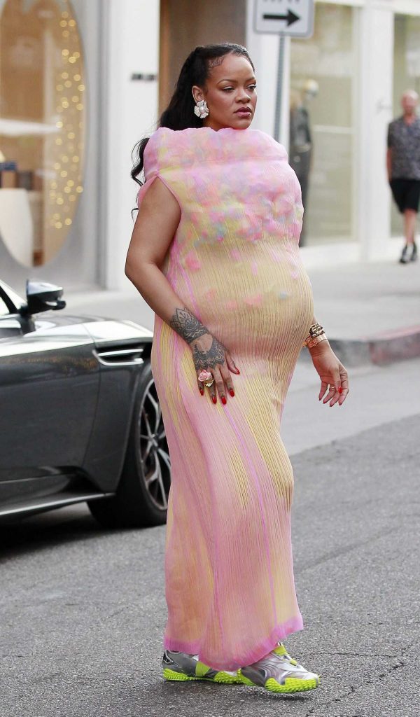 Rihanna in a Colorful Dress