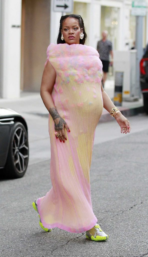 Rihanna in a Colorful Dress