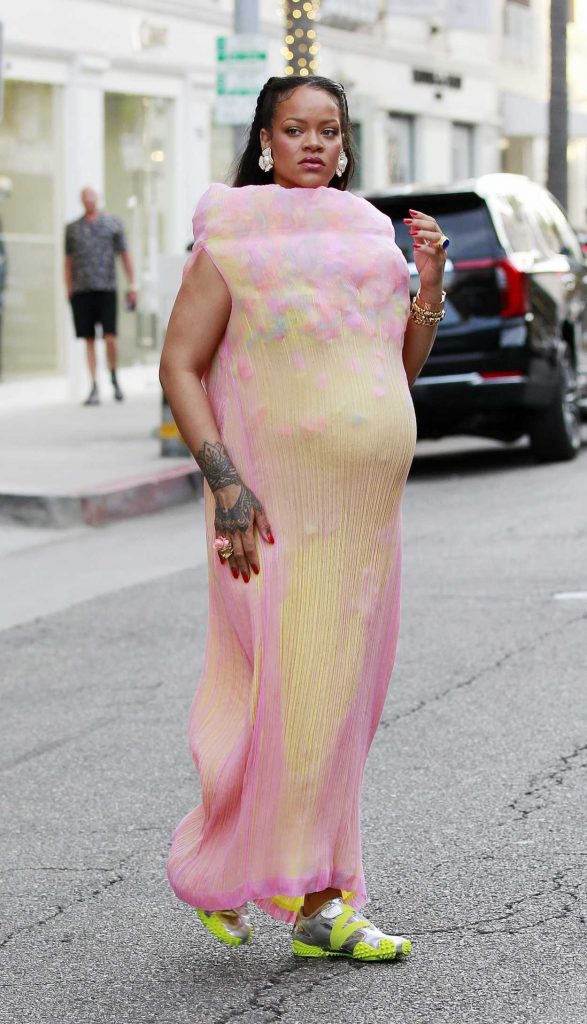 Rihanna in a Colorful Dress