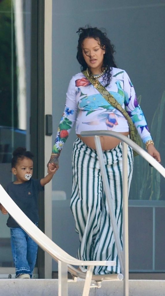 Rihanna in a Striped Pants