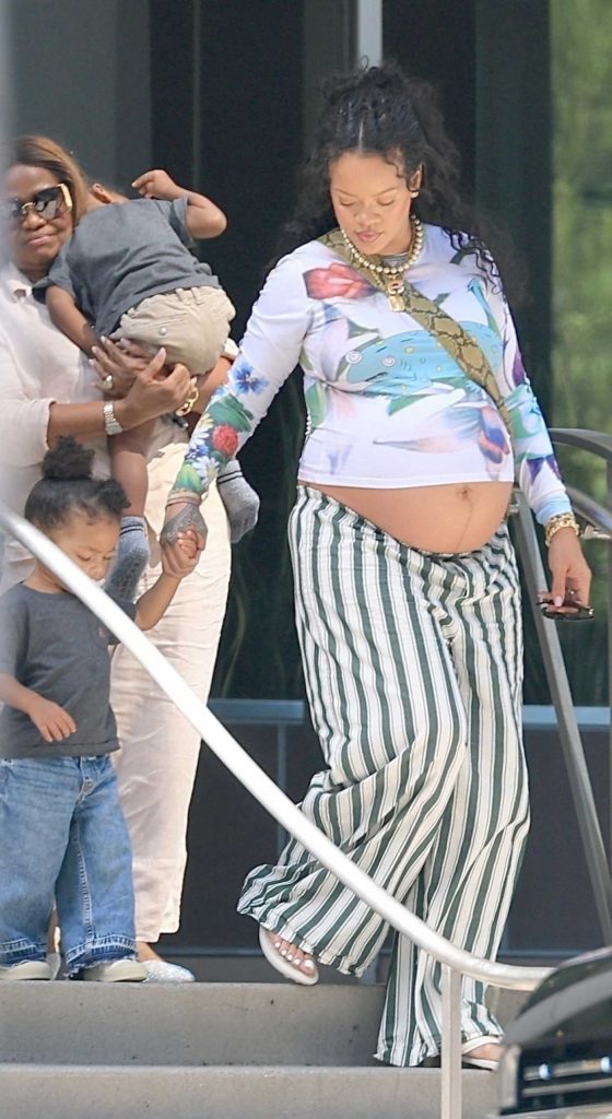 Rihanna in a Striped Pants