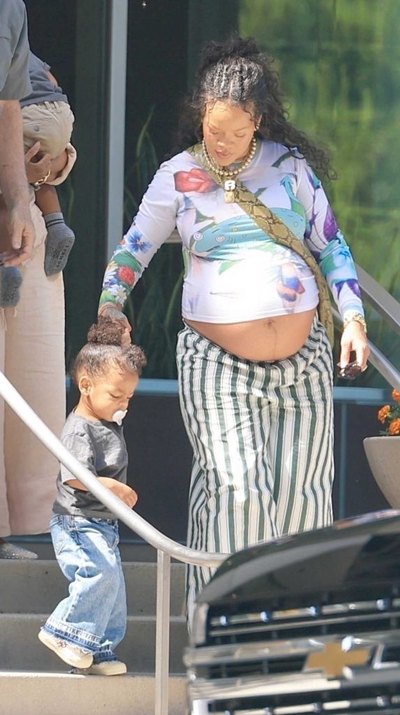 Rihanna in a Striped Pants