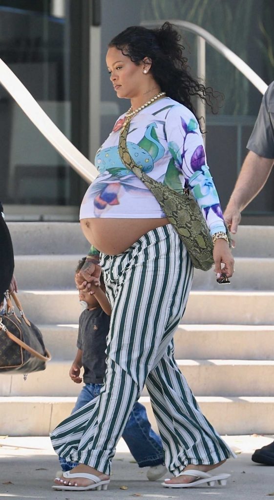 Rihanna in a Striped Pants