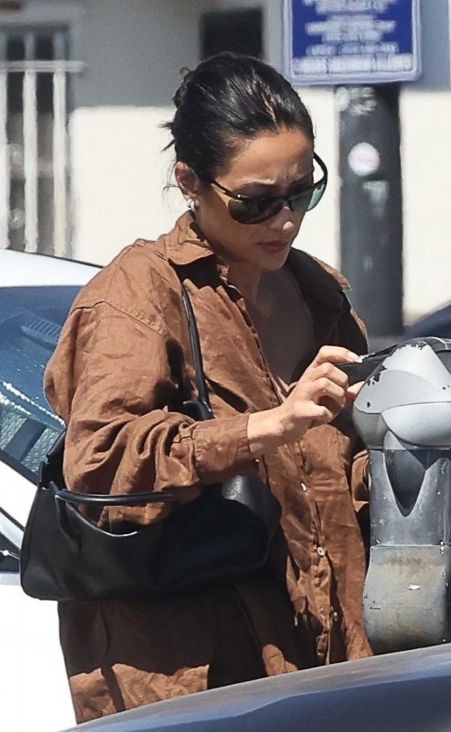 Shay Mitchell in a Tan Shirt