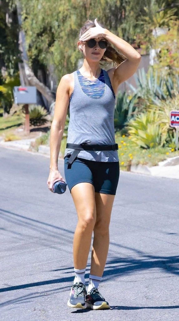 Alison Brie in a Grey Tank Top