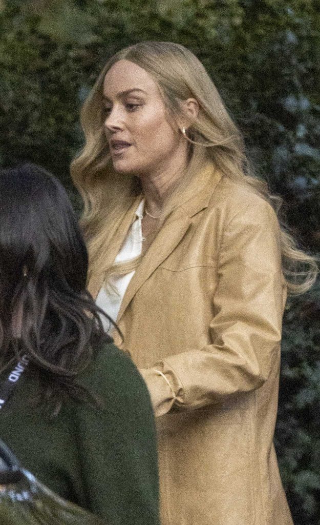 Brie Larson in a Beige Blazer