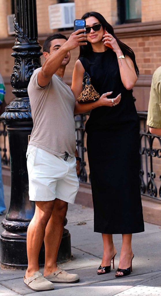 Dua Lipa in a Black Dress